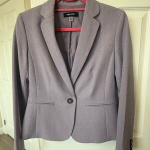 Nine West Light Lavender-Gray Single-Button Blazer